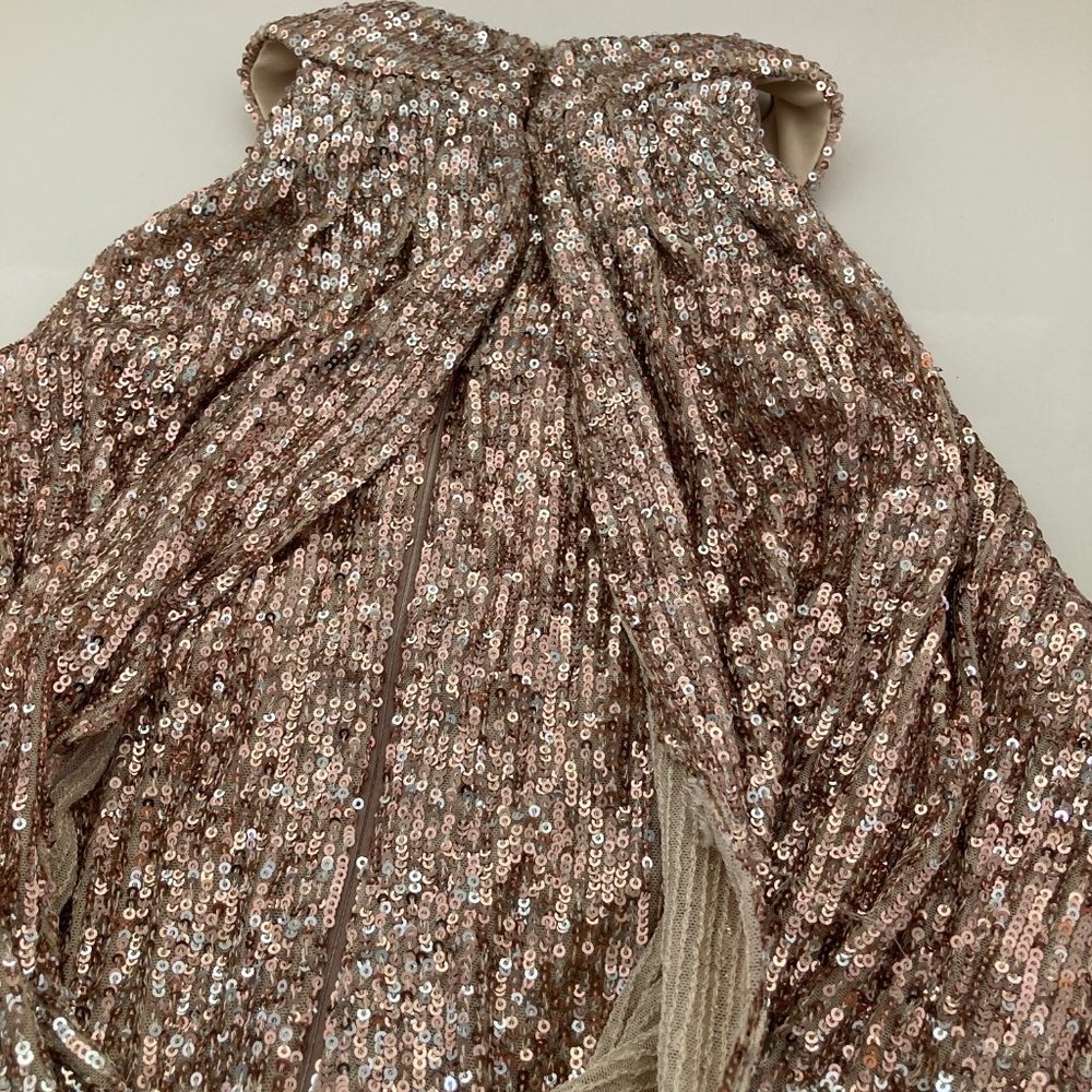 ELIZA J Sequined Zippered Halter Blouson Dress - Picture 10 of 14